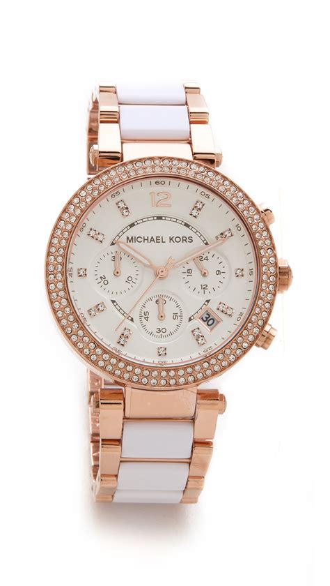 rose gold and white michael kors digital watch